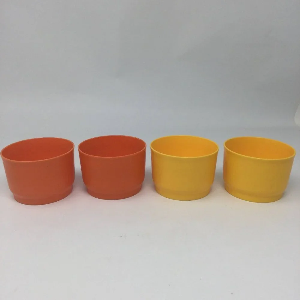 Vintage Tupperware Snack Cups 2 Orange 2 Yellow